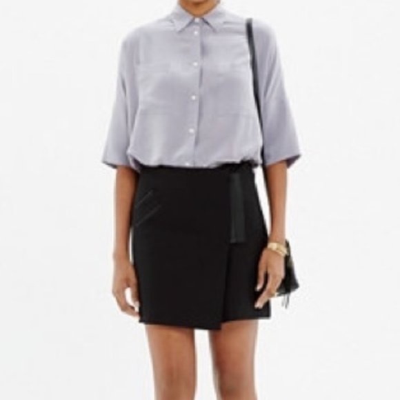 NWT Madewell Ignition Zip Wrap Black Skirt Sz 4 - Picture 2 of 5